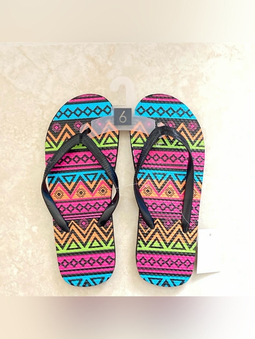 *BRAND NEW* Macy’s Flip Flops Multi-Color Slippers Aztec Print Slip-On Sandals